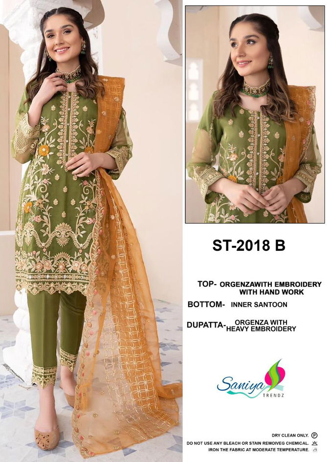 Saniya St 2018 Embroidery Designer Wholesale Pakistani Salwar Suits
